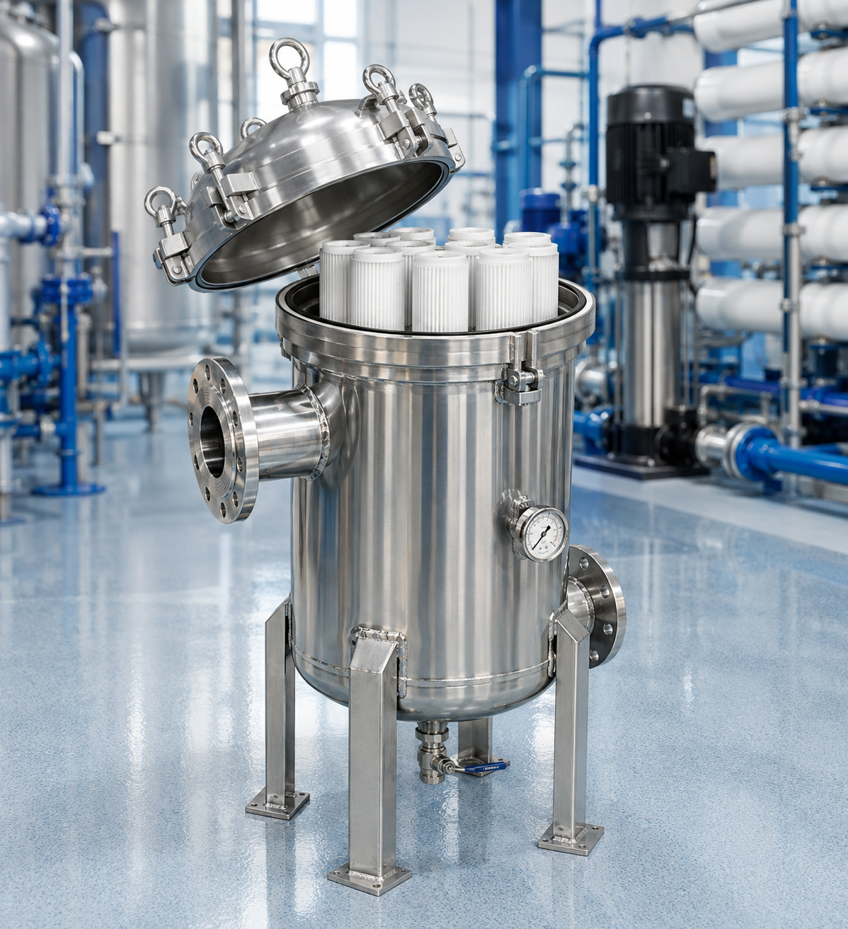 Housing filter cartridge stainless steel